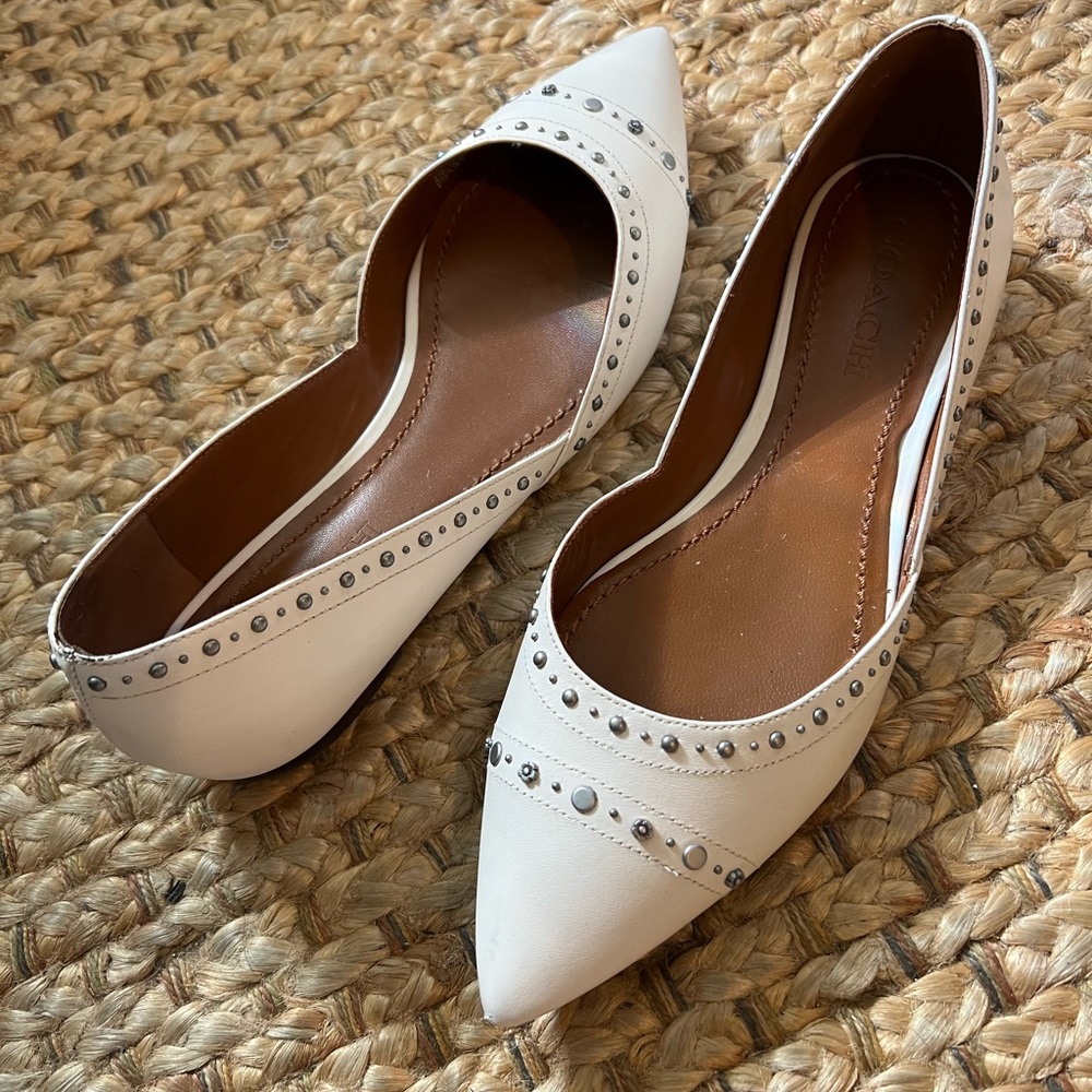 Coach pointy toe studded flats